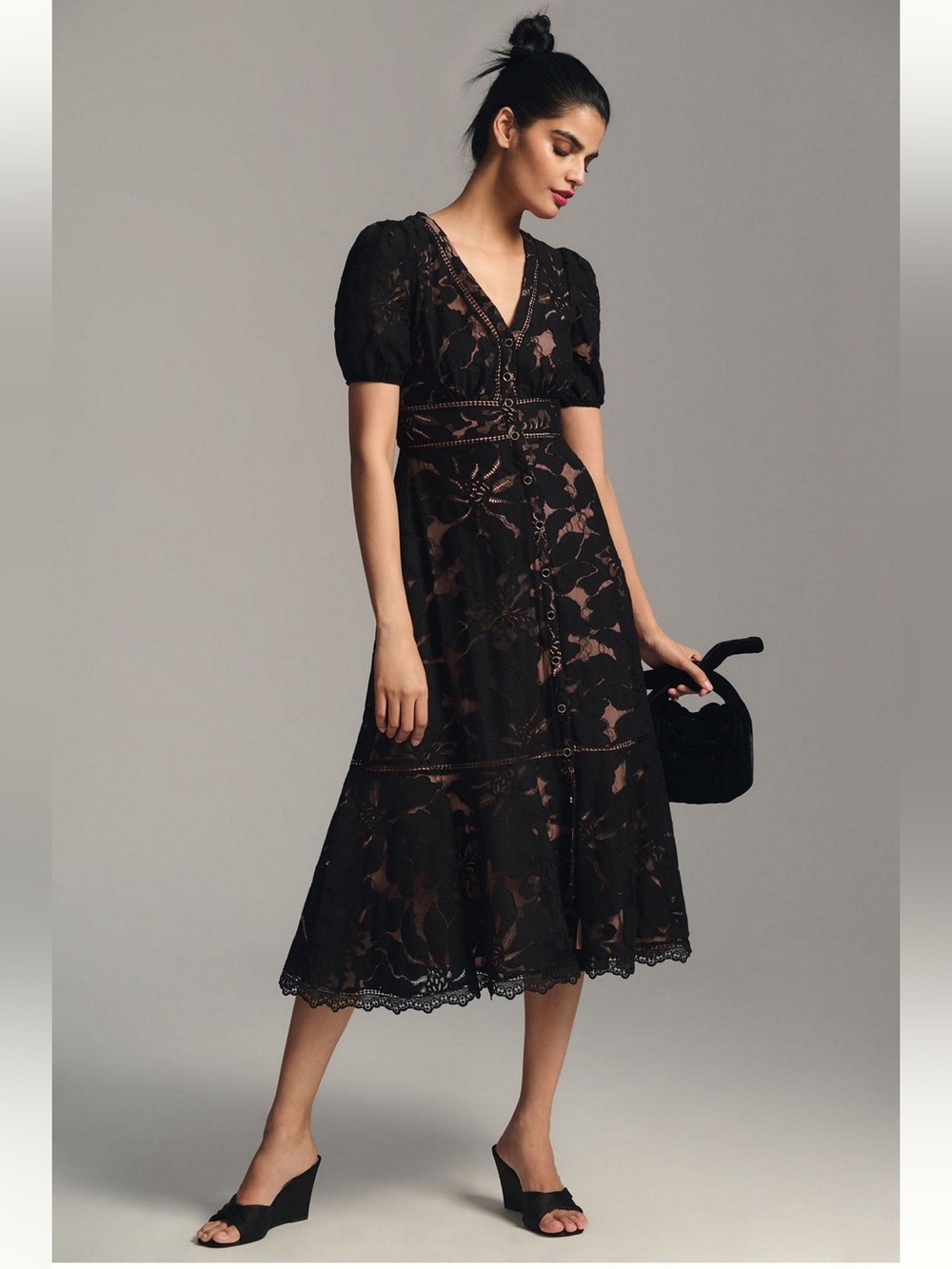 NWT Anthropologie Ophelia Puff Sleeve Lace Dress size 10